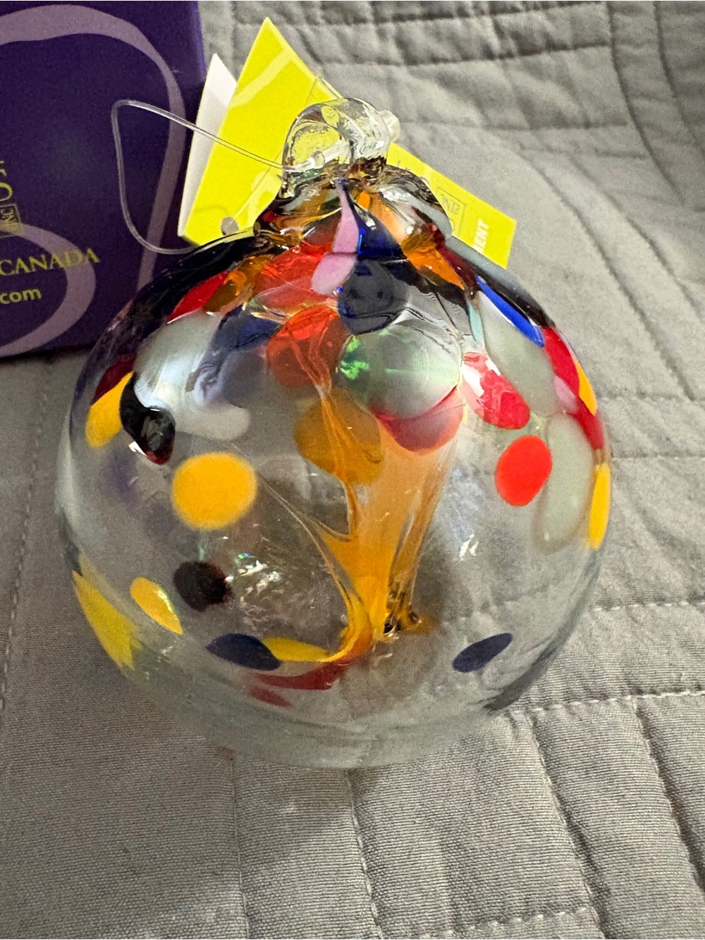 Handblown Multicolor Glass Ornament by